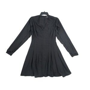 Banana Republic Whimsy Goth Womens Long Sleeve Black Fit & Flare Dress Size 2